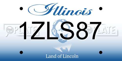 1ZLS87 Illinois License Plate