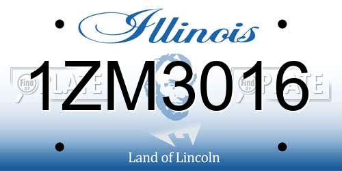 1ZM3016 Illinois License Plate