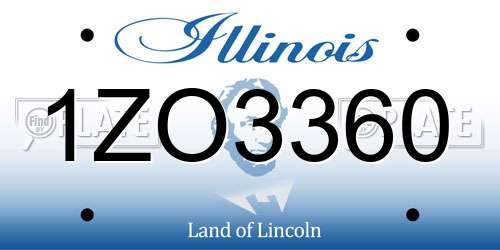 1ZO3360 Illinois License Plate