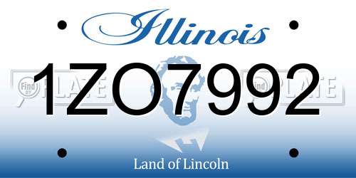 1ZO7992 Illinois License Plate