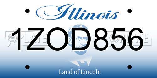 1ZOD856 Illinois License Plate