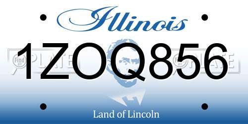 1ZOQ856 Illinois License Plate