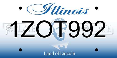 1ZOT992 Illinois License Plate