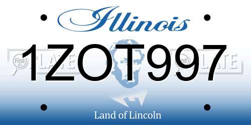 1ZOT997 Illinois License Plate