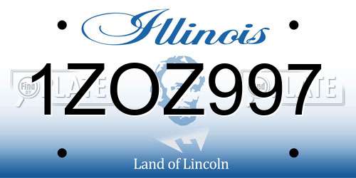 1ZOZ997 Illinois License Plate