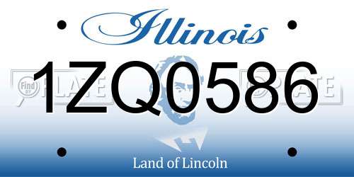 1ZQ0586 Illinois License Plate