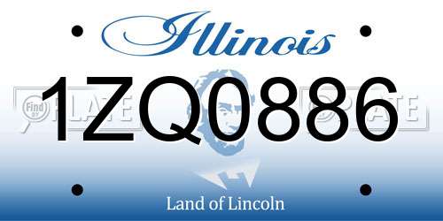 1ZQ0886 Illinois License Plate