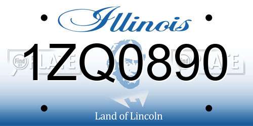 1ZQ0890 Illinois License Plate