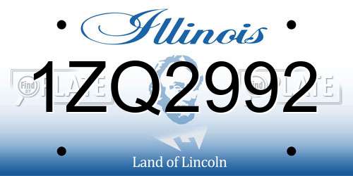 1ZQ2992 Illinois License Plate