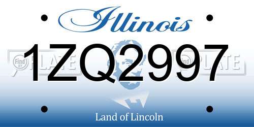 1ZQ2997 Illinois License Plate
