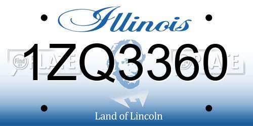 1ZQ3360 Illinois License Plate
