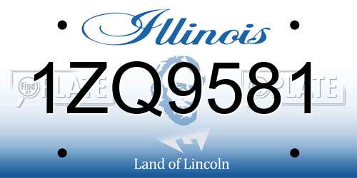 1ZQ9581 Illinois License Plate