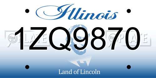 1ZQ9870 Illinois License Plate