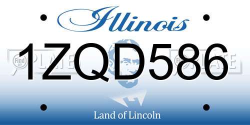 1ZQD586 Illinois License Plate