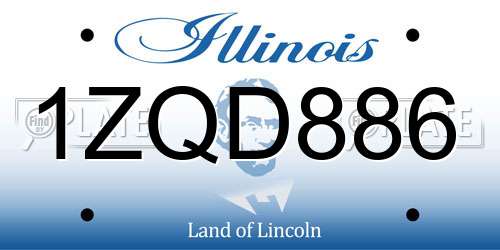 1ZQD886 Illinois License Plate