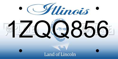 1ZQQ856 Illinois License Plate