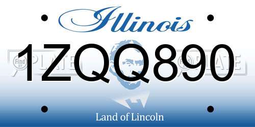 1ZQQ890 Illinois License Plate