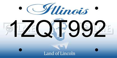 1ZQT992 Illinois License Plate