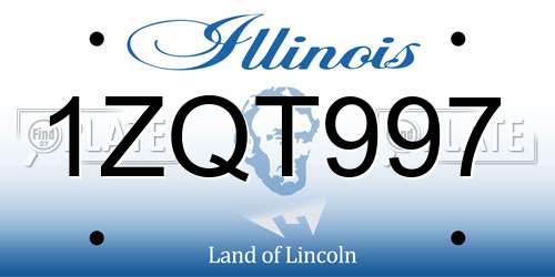 1ZQT997 Illinois License Plate