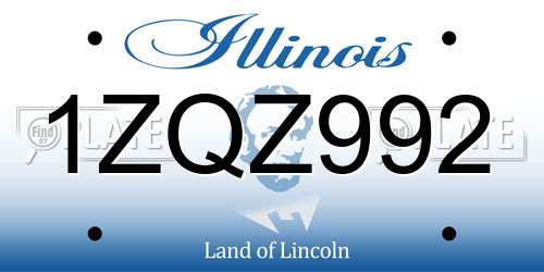 1ZQZ992 Illinois License Plate