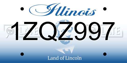1ZQZ997 Illinois License Plate