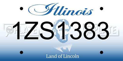 1ZS1383 Illinois License Plate