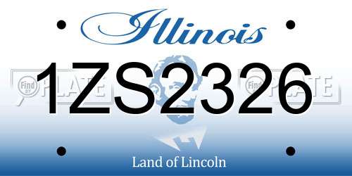 1ZS2326 Illinois License Plate