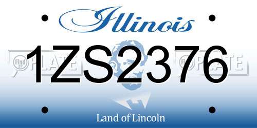 1ZS2376 Illinois License Plate