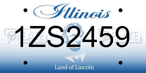 1ZS2459 Illinois License Plate