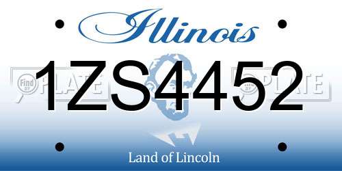 1ZS4452 Illinois License Plate