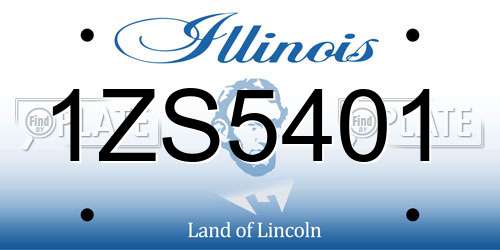 1ZS5401 Illinois License Plate