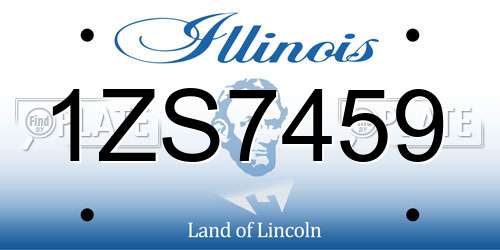 1ZS7459 Illinois License Plate