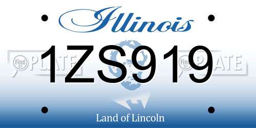 1ZS919 Illinois License Plate