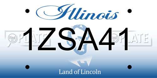 1ZSA41 Illinois License Plate