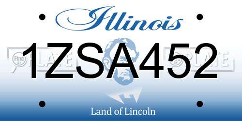 1ZSA452 Illinois License Plate