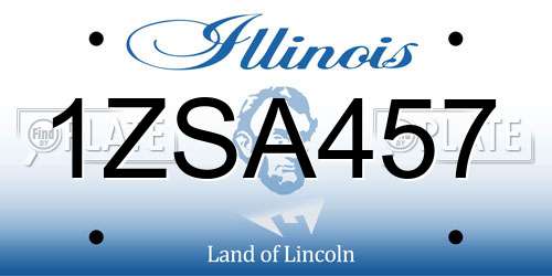 1ZSA457 Illinois License Plate