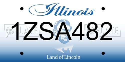 1ZSA482 Illinois License Plate