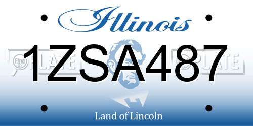 1ZSA487 Illinois License Plate