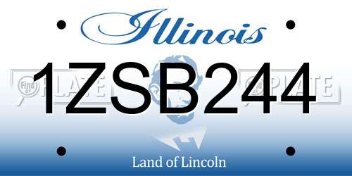 1ZSB244 Illinois License Plate
