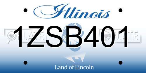 1ZSB401 Illinois License Plate