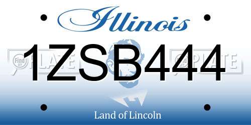 1ZSB444 Illinois License Plate
