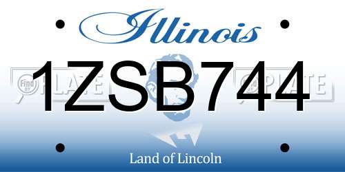 1ZSB744 Illinois License Plate