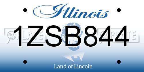 1ZSB844 Illinois License Plate