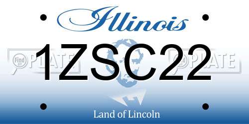 1ZSC22 Illinois License Plate