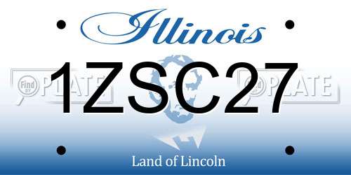 1ZSC27 Illinois License Plate