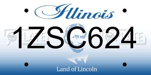 1ZSC624 Illinois License Plate