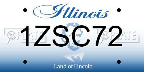 1ZSC72 Illinois License Plate