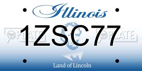 1ZSC77 Illinois License Plate