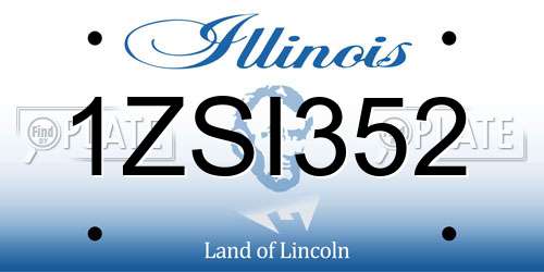 1ZSI352 Illinois License Plate