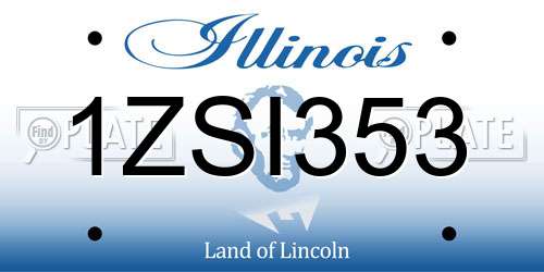 1ZSI353 Illinois License Plate